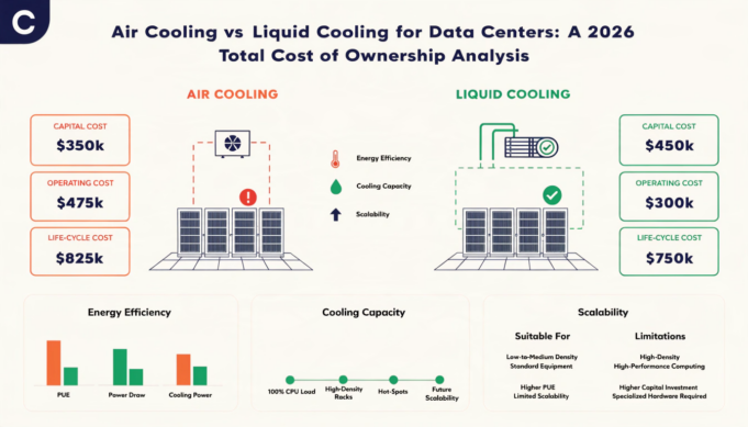 Air Cooling vs Liquid Cooling for Data Centers: A 2026 Total Cost of Ownership Analysis air cooling vs liquid cooling data center