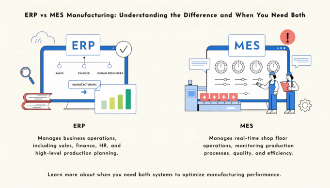 ERP vs MES Manufacturing: Understanding the Difference and When You Need Both ERP vs MES manufacturing