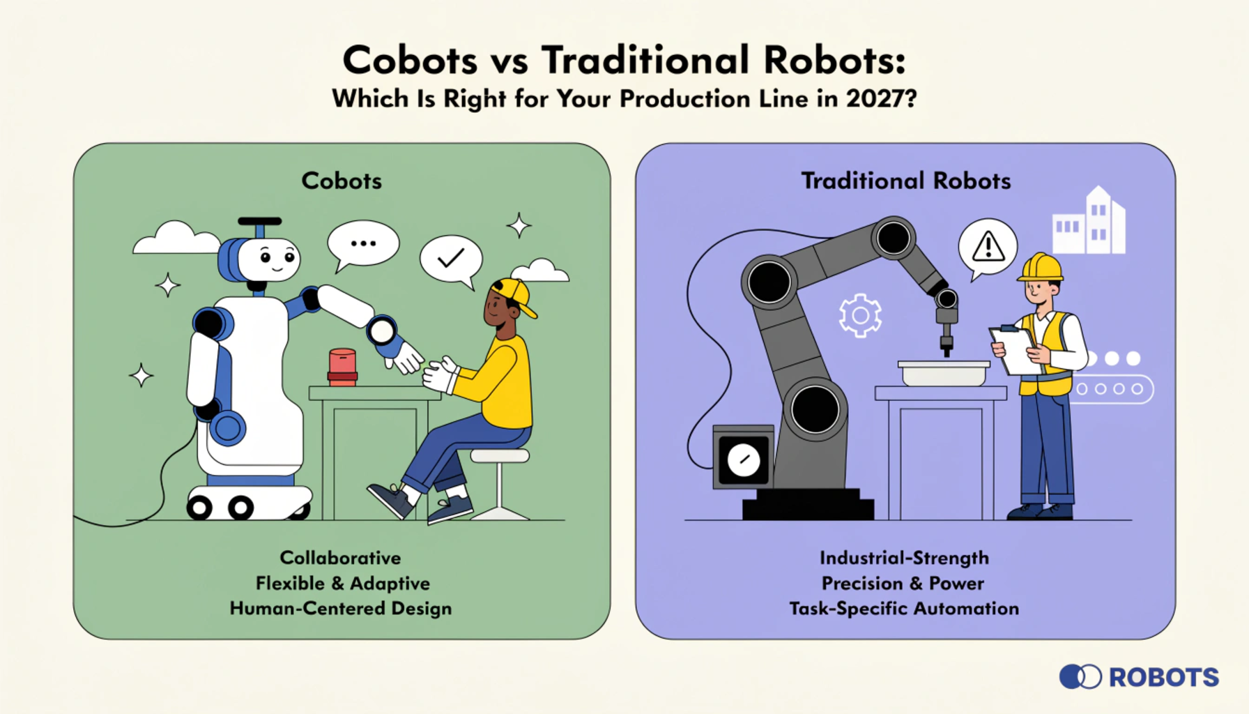 cobots vs robots manufacturing