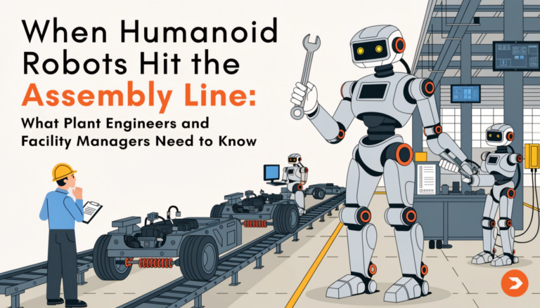 humanoid robots on assembly line